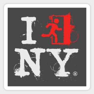 I Left NY - white/red Magnet